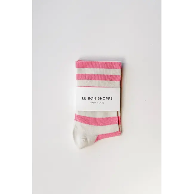 Le Bon Shoppe Wally Socks- Wide Rose Stripe
