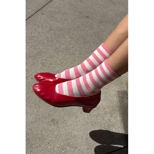 Le Bon Shoppe Wally Socks- Wide Rose Stripe