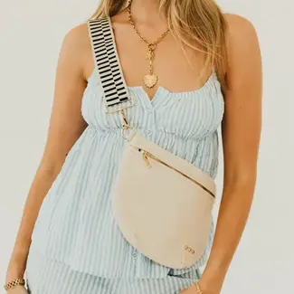 Pretty Simple Westlyn Woven Bum Bag- Cream