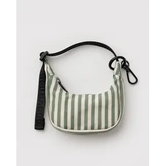 Baggu Crescent Bag Charm- Sage Stripe