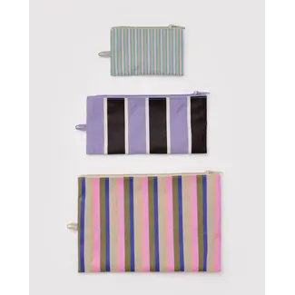 Baggu Flat Pouch Set- Candy Shop Stripes