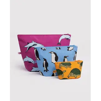 Baggu Go Pouch Set- Vacation Animals