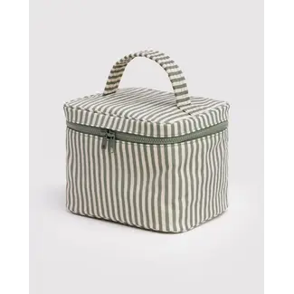 Baggu Large Cosmetic Case- Sage Stripe