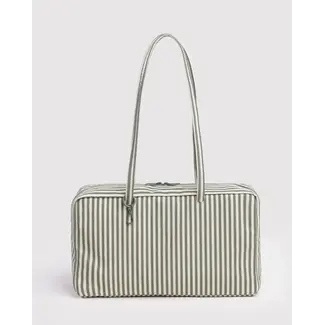 Baggu Medium Nylon Bowler Bag- Sage Stripe