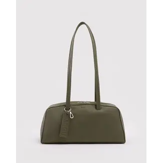 Baggu Recycled Leather Bowler Bag- Loden