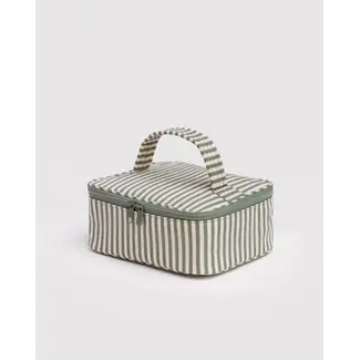 Baggu Small Cosmetic Case- Sage Stripe