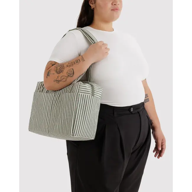 Baggu Everyday Cloud Bag- Sage Stripe