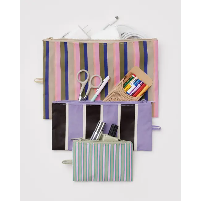 Baggu Flat Pouch Set- Candy Shop Stripes