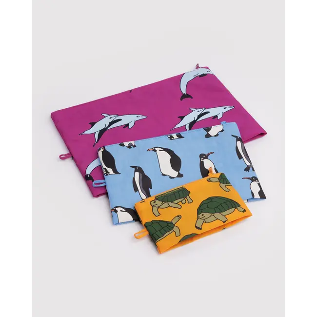 Baggu Go Pouch Set- Vacation Animals