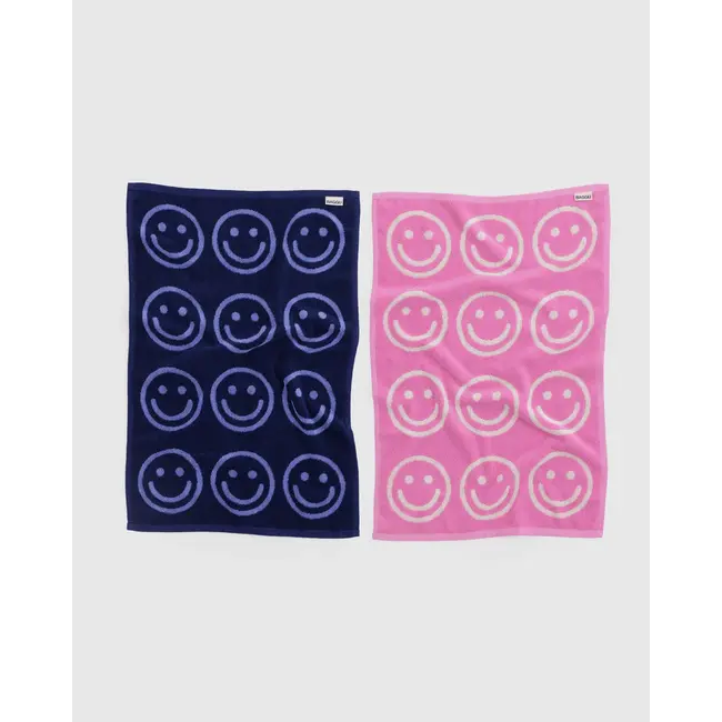 Baggu Hand Towel Set of 2- Happy Pink Blue