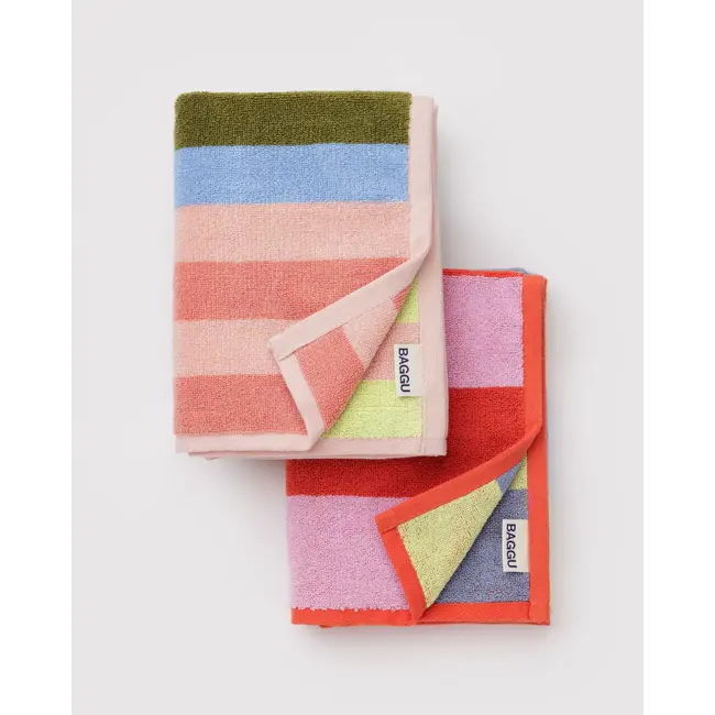 Baggu Hand Towel Set of 2- Pool Stripe Mix