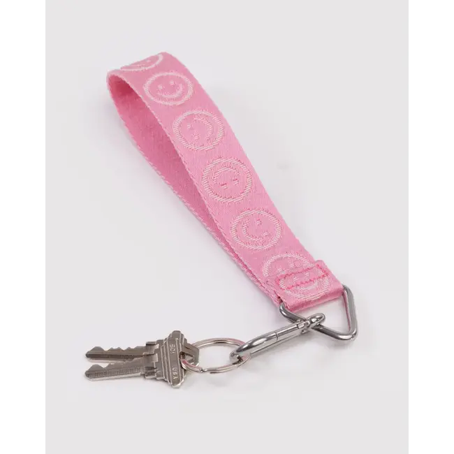 Baggu Logo Keychain- Pink Happy
