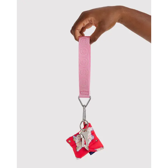 Baggu Logo Keychain- Pink Happy