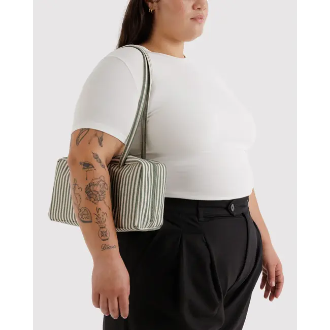 Baggu Nylon Bowler Bag- Sage Stripe