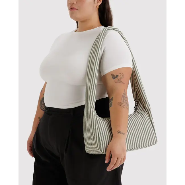 Baggu Nylon Meringue Bag- Sage Stripe