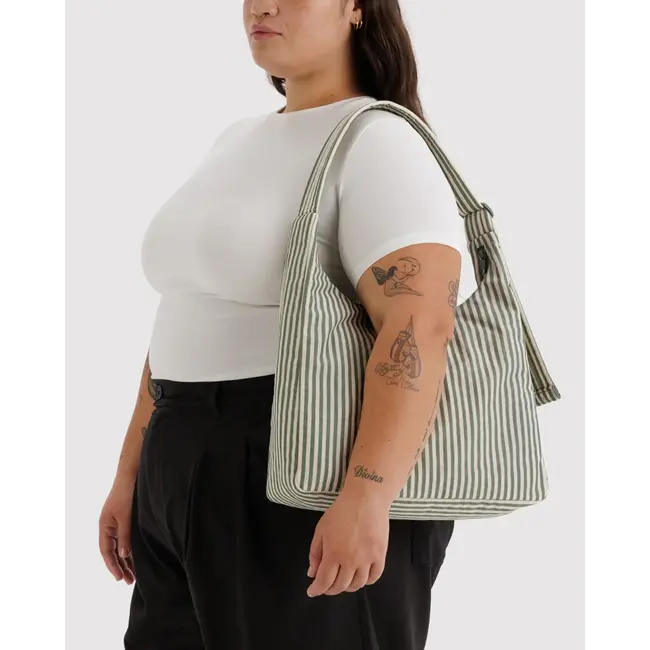 Baggu Nylon Shoulder Bag- Sage Stripe