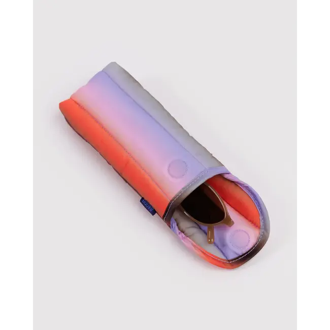 Baggu Puffy Glasses Sleeve- Gradient Stripe Poppy & Lilac