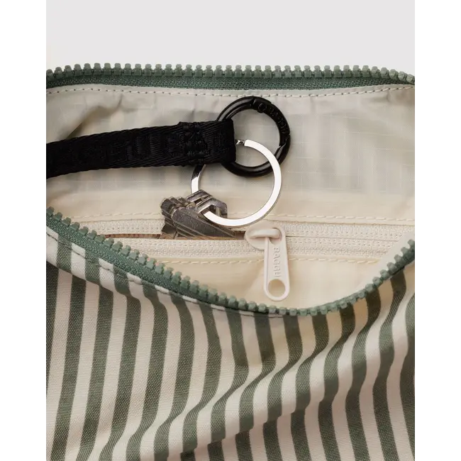 Baggu Small Nylon Crescent Bag- Sage Stripe