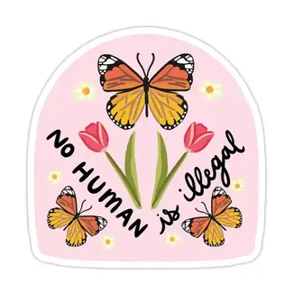 Bloomwolf Studio No Human Is Illegal Sticker