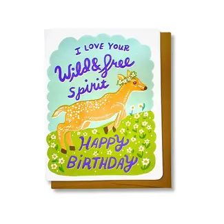 Wolf and Wren Press Wild & Free Birthday Card