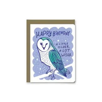 Wolf and Wren Press Wiser Owl Happy Birthday Card