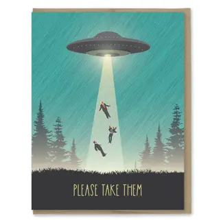 UFO Please Take our Leaders Card