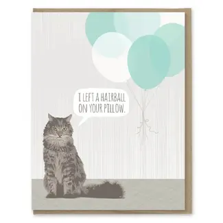 Cat Hairball Birthday Card
