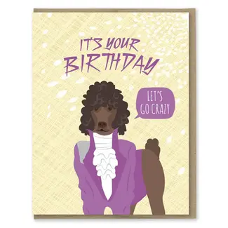 Prince Poodle Birthday Card