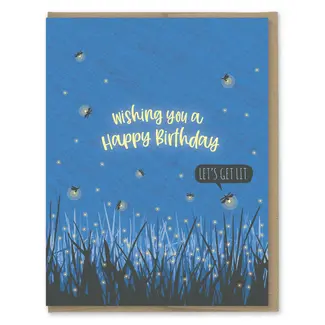 Get Lit Fireflies Birthday Card