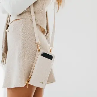Pretty Simple Woven Double Duty Phone Bag- Cream