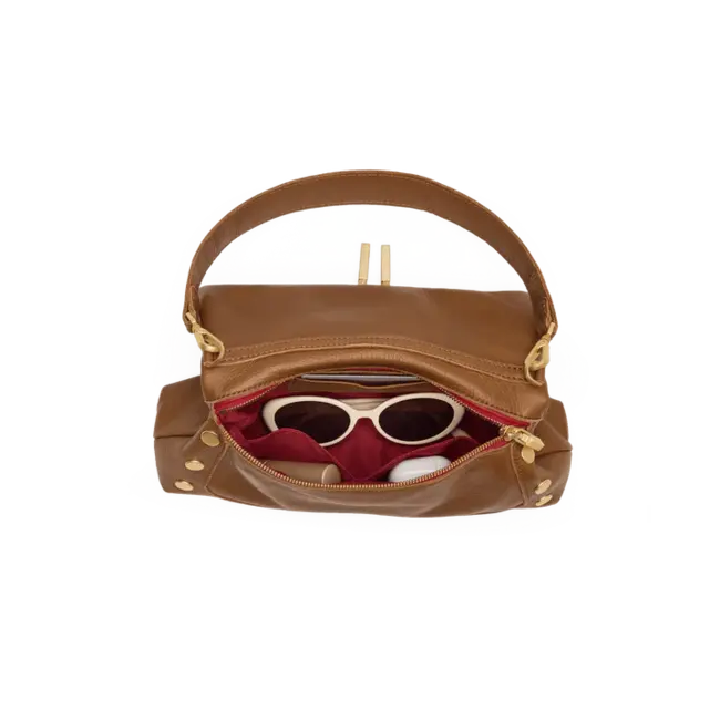 Hammitt Beverly Med-Mahogany Pebble-BG-Red Zip