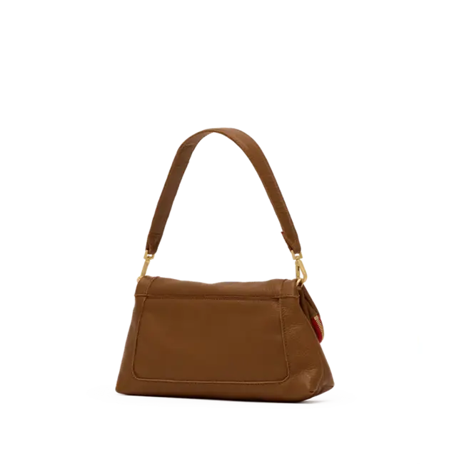 Hammitt Beverly Med-Mahogany Pebble-BG-Red Zip