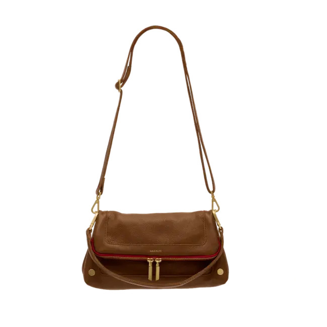 Hammitt Beverly Med-Mahogany Pebble-BG-Red Zip