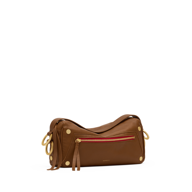 Hammitt Doxie Med-Mahogany Pebble-BG-Red Zip