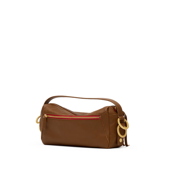 Hammitt Doxie Med-Mahogany Pebble-BG-Red Zip