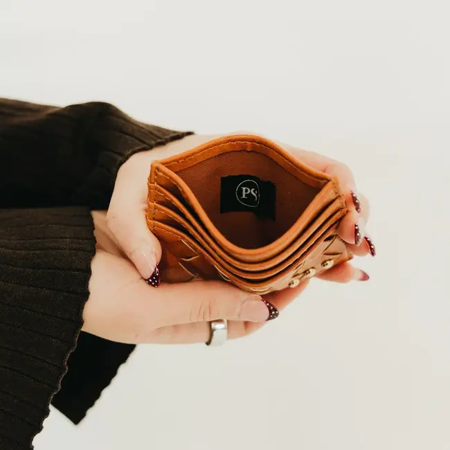 Pretty Simple Mariah Woven Small Card Wallet- Brown