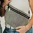 Pretty Simple Diagonal Woven Westlyn Bum Bag- Black/Cream