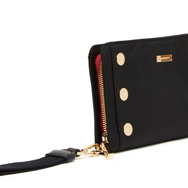 Hammitt Bryant Wallet-Black Nylon Cargo-G-Red Zip
