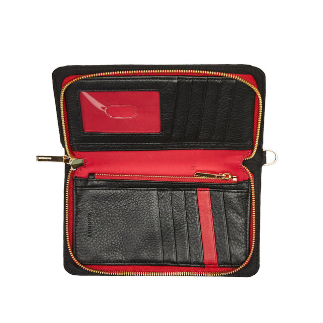 Hammitt Bryant Wallet-Black Nylon Cargo-G-Red Zip