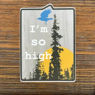 Two Little Fruits I'm So High Bird Sticker