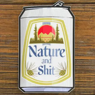 Two Little Fruits Nature and Shit Beer Can Sticker