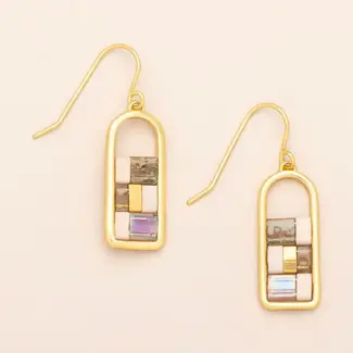 Scout Good Karma Miyuki Frame Earring- Blush/Topaz/Gold