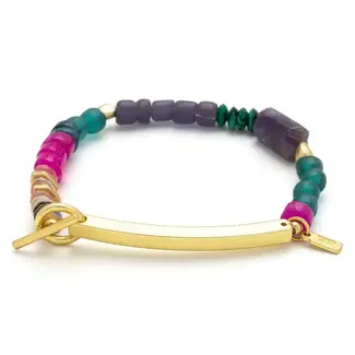 Scout Hidden Message Bracelet- Strong Af/Amethyst/Gold