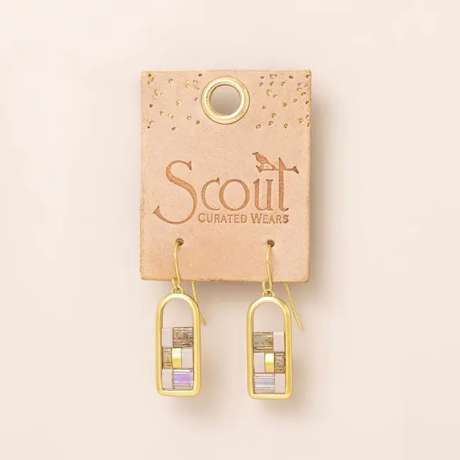 Scout Good Karma Miyuki Frame Earring- Blush/Topaz/Gold