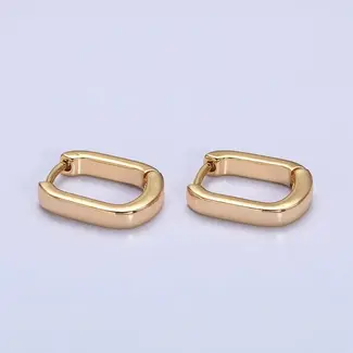 Rectangular Oblong U-Shaped Huggie- GF
