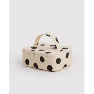 Baggu Small Cosmetic Case - Cream and Black Polka Dot