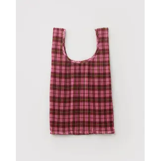 Baggu Pleated Baggu - Azalea Pink Tartan