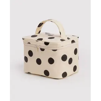 Baggu Large Cosmetic Case - Cream and Black Polka Dot