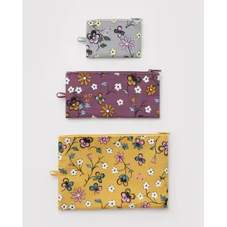 Baggu Flat Pouch Set - Wildwood Mix