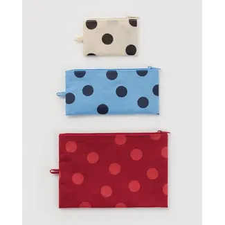 Baggu Flat Pouch Set - Polka Dot Mix